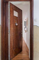 Open wooden front door