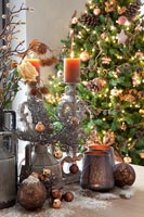 Christmas decorations and candles 