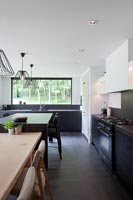 Modern dining room and kitchen