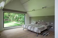 Modern bedroom with garden view