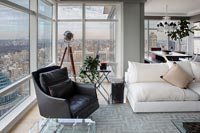 Modern leather armchairs
