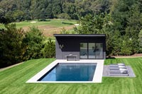 Luxury swimming pool and summer house