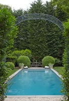 Large swimming pool in garden