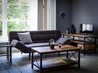 Vintage style furniture in modern living room 