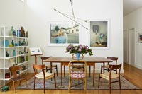 Modern dining room with vintage furniture 