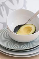 Close up avocado in a bowl