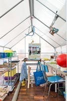 Childrens workshop inside greenhouse 