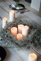 Display of candles for Christmas