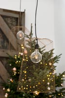 Close pendant light with Christmas tree