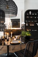 Black and white modern dining room 
