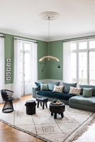 Modern green living room