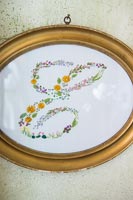 Close up framed embroidery