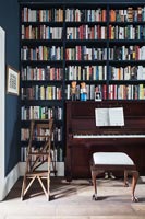 Classic piano with bookcase 
