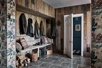 Country hallway with storage 