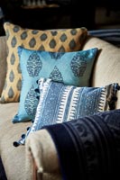 Patterned cushions close up 