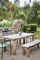 Country garden with table and chairs 