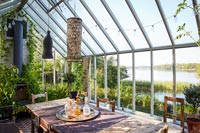 Greenhouse overlooking lake 