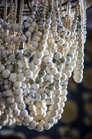 Close up beaded chandelier 