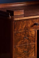 Antique walnut wood writing desk - detail