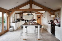Modern kitchen with vaulted ceiling 