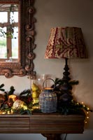 Christmas decorations on sideboard 