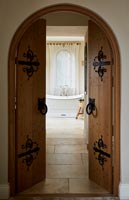 Wooden internal doors to bathroom