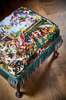 Close up colourful footstool 