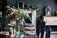 Classic dining table decorated for Christmas 