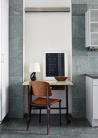 Desk and chair in kitchen 