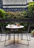 Cafe style table on small terrace 