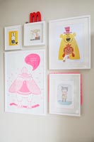 Framed pictures in childrens room 