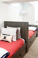 Wooden twin beds