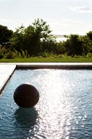 Large ball in swimming pool