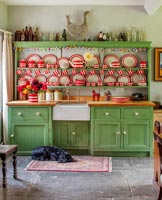 Country painted green dresser 