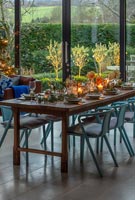 Modern dining room at Christmas 