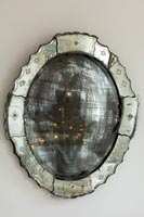 Detail of vintage oval mirror 