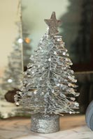 Miniature silver Christmas tree - decoration 