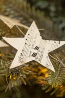 Star made from cut out musical score sheet 