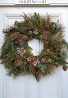 Christmas wreath on door 