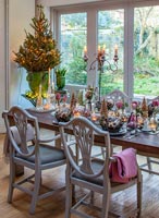 Modern country dining room at Christmas 
