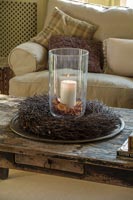 Candle in nest decoration 