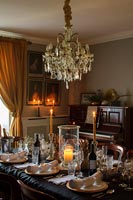 Classic dining room dressed for Christmas 