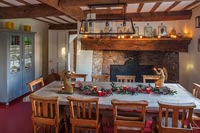 Country dining room at Christmas 