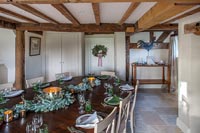 Country dining room dressed for Christmas