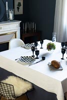 Monochrome dining room 