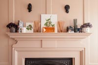 Dusky pink painted fire place surround 