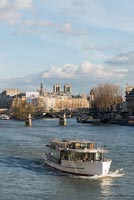 Boat on river Seine, Paris, France 