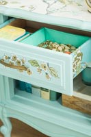 Mint green decorative side table 