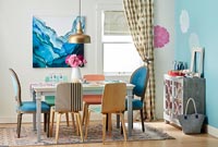 Modern colourful dining room 