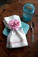 Fabric rose napkin ring 